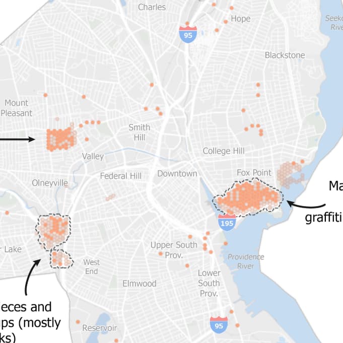 Map of administrative data hotspots in Providence, RI